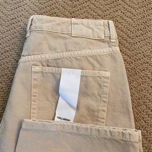 NEW W/TAG Collusion wide tan cotton pants 34W 32L